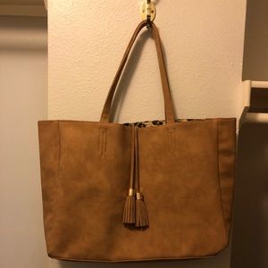 Large / oversized tassel suede tote
